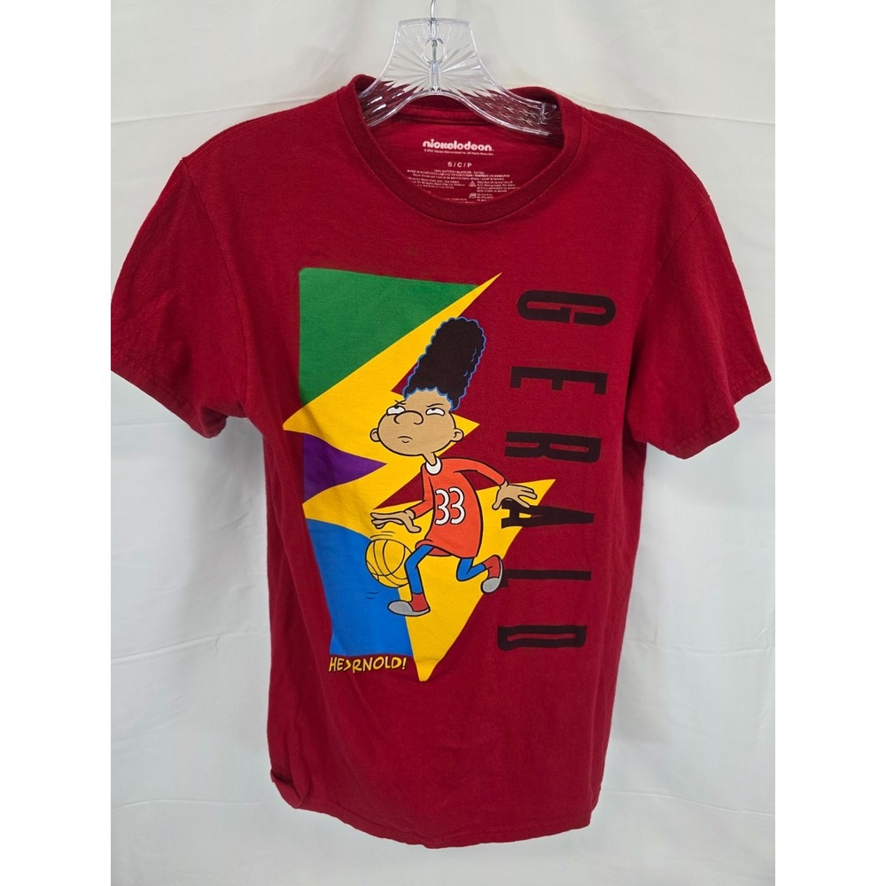 Nickelodeon Hey Arnold Gerald Johanssen Red Graphic T-Shirt Men Small Basketball